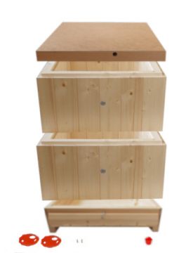 Včelí úl 39x24 (2x nástavek, dno klas., víko) 3 cm